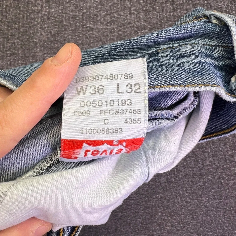 Levis 501‎ Original Jeans Mens 36x32 Blue Straight Leg Casual Casual Button Fly
